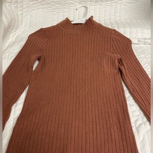 copper ribbed mock neck long sleeve 🧡🤎